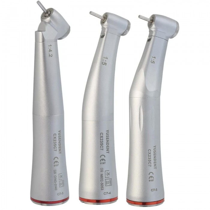 YUSENDENT COXO CX235C7 Dental Contra Angle 1:5 Handpiece Fiber Optic E-Type Push Button