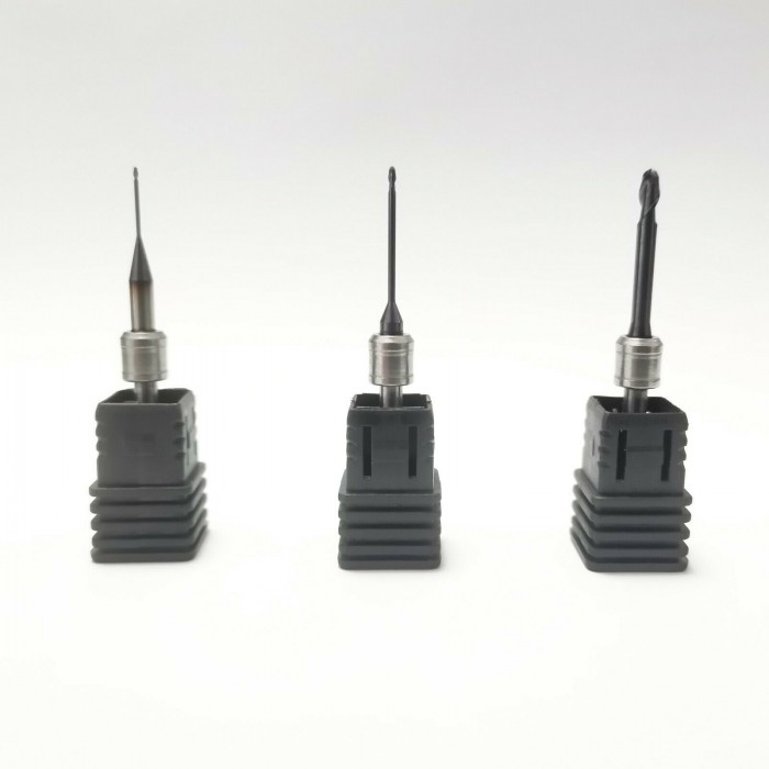 3Pcs Dental Milling Burs for CAD CAM Milling Machine 0.6/1.0/2.5mm Fit Amann Girrbach