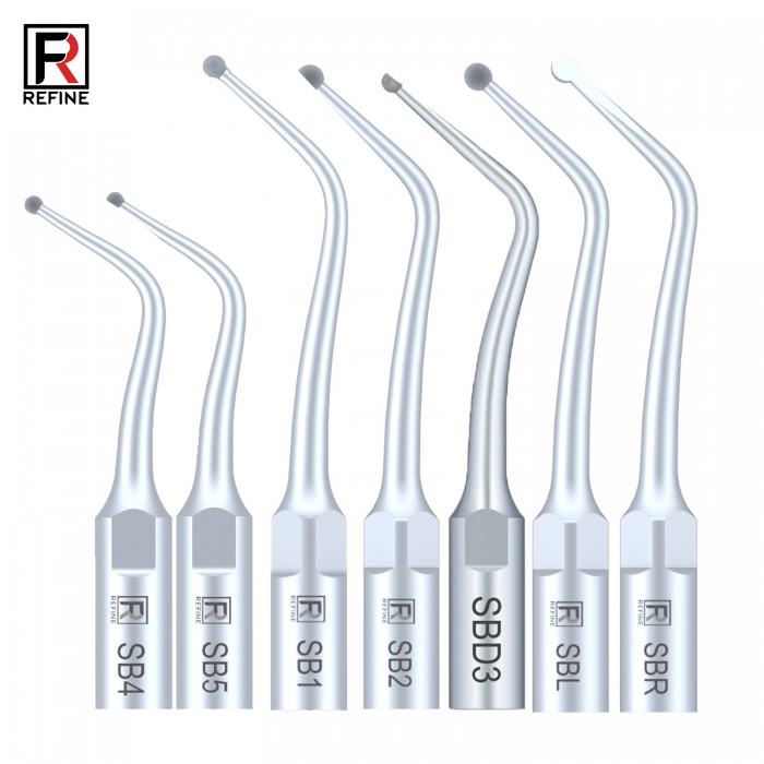 5Pcs Refine® Dental Cavity Preparation Tips SB1 SB2 SB3 SB4 SB5 SBR SBL Fit EMS Woodpecker Scaler