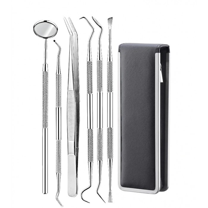 6Pcs/set Disposable Dental Mouth Mirror and Probe Stainless Steel Set