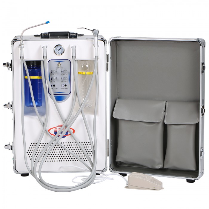 BD-406A Portable Dental Unit with Compressor+Suction System+3-way Syringe