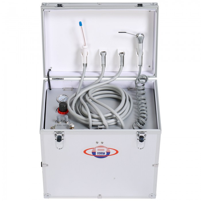 BD402 Portable Dental Turbine Unit + Air Compressor +Suction System + Triplex Syringe
