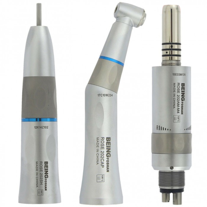 BEING Dental Contra Angle + Air Motor + Straight Handpiece Kit 4 Holes