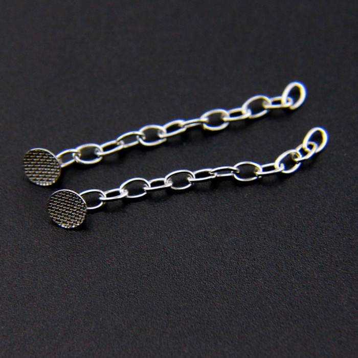 10Pcs Orthodontic Traction Chain Round Button with Chain Silver