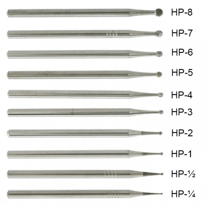 10Pcs Wave Dental Carbide Surgical Burs Round HP Burs 1/4 1/2 1 2 3 4 5 6 7 8 10#