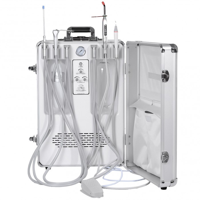 G13-B Portable Dental Unit with Air Compressor+ Curing Light +Scaler Handpiece 2/4H