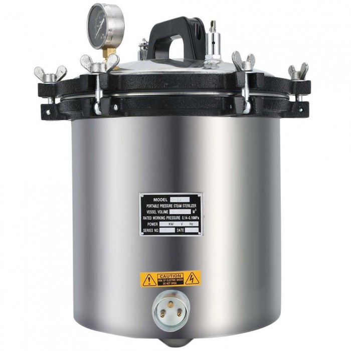 18L Portable High Pressure Steam Sterilizer Medical Dental Tattoo Autoclave Sterilization
