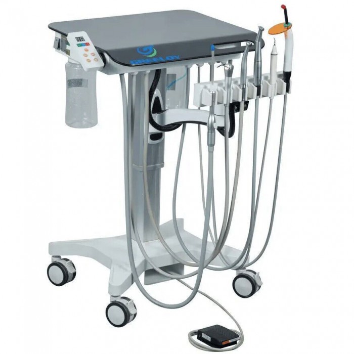 Greeloy GU-P302S Mobile Dental Delivery Cart Unit with Electric Motor, Scaler Handpiece & Curing Light