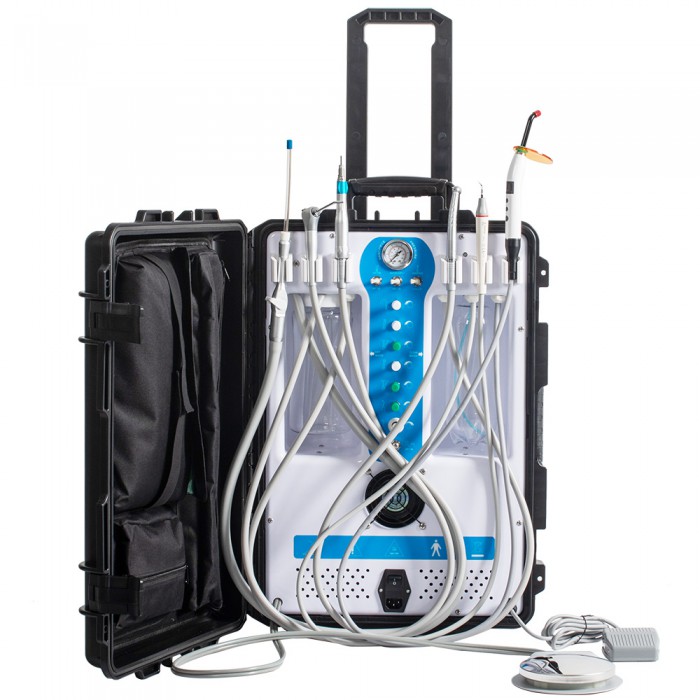 Greeloy® GU-P206S Dental Portable Unit with Compressor + Curing Light + Scaler Handpiece 2/4Holes