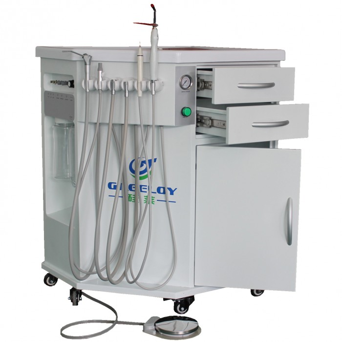 Greeloy®GU-P212 Mobile Dental Delivery Cart Unit with Curing Light & Scaler Handpiece