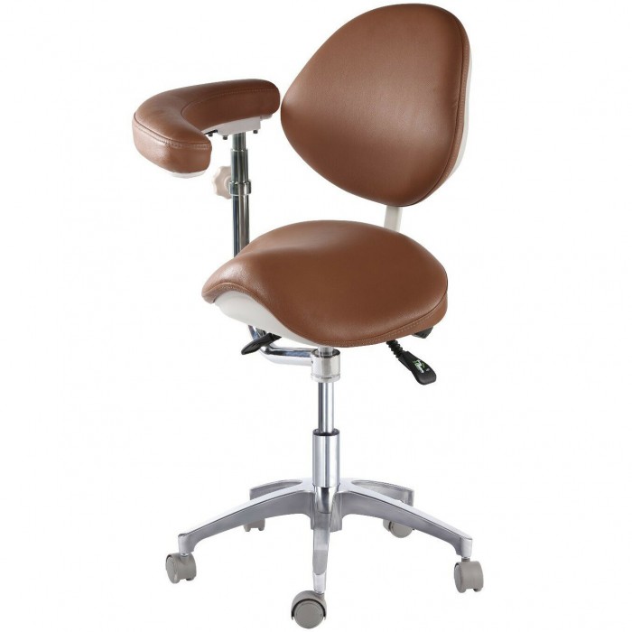 QY-D-MA Dental Operator Saddle Chair Ergonomic Saddle Stool with Armrest & Backrest