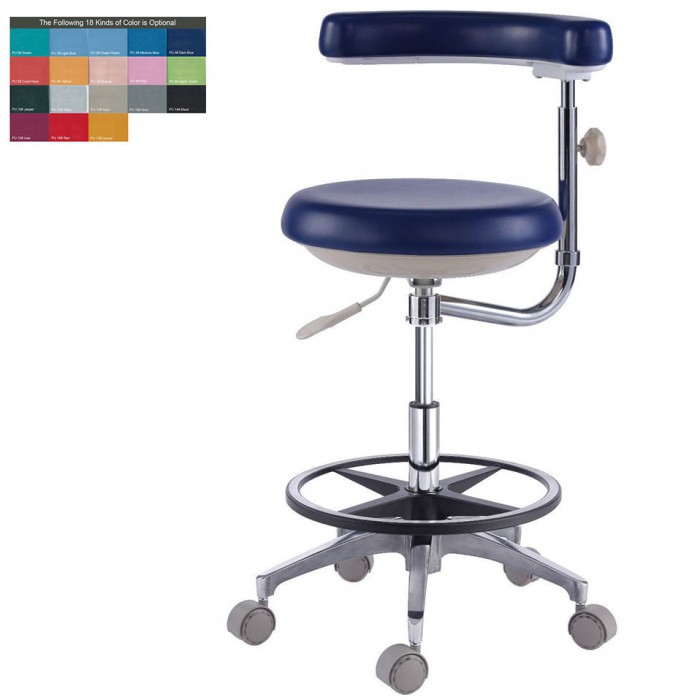 QY600 Adjustable Dental Hygienist Stool Ergonomic Dentist Assistant Stool with Armrest