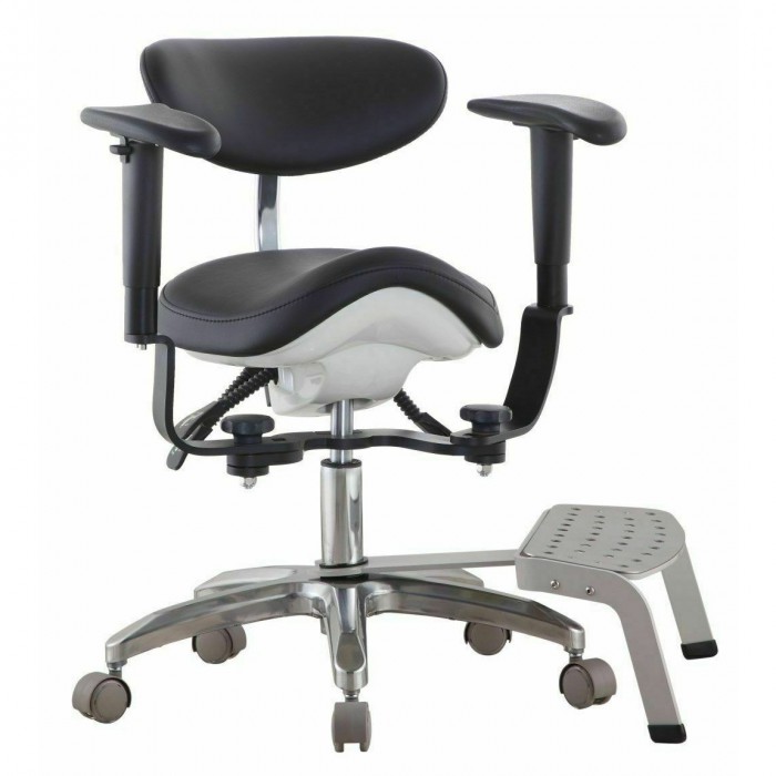SDS-PB1 Dental Microscope Stool Surgeon Stool Operator Operator Chair with Foot Base & Armrest