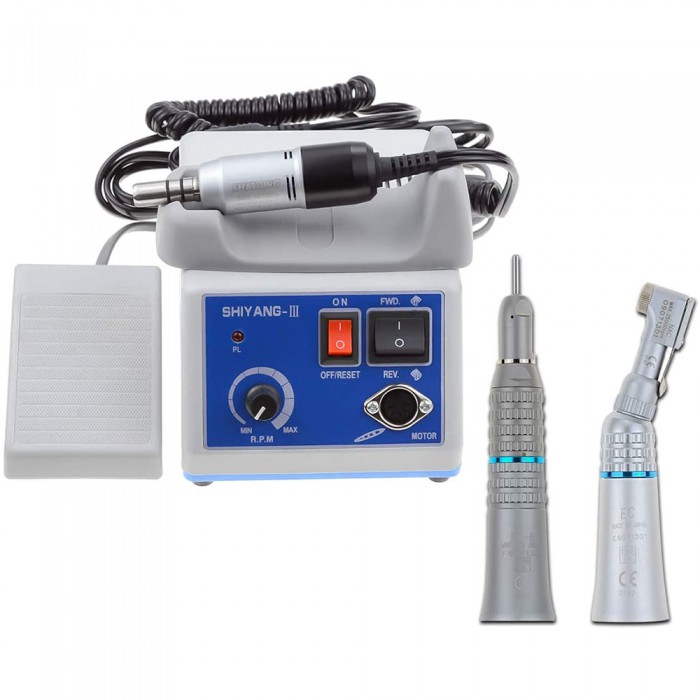 Shiyang N3S Dental Lab Micro Motor +Contra-angle + Straight + Air Motor Fit Marathon