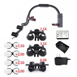 5X / 6X Headband Dental Surgical Loupe with 5W LED Headlight + Presbyopic Glasses