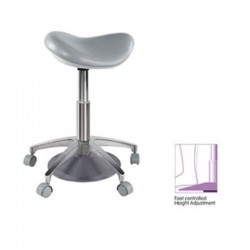 AD-FC Dental Saddle Chair Mobile Assistant Hygienist Stool PU Leather Foot Control