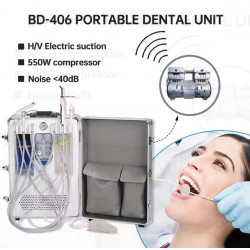 BD406 Portable Dental Unit with 3-Way Syringe+Suction+LED Curing Light
