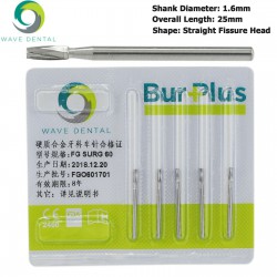 10Pcs FG 60 Carbide Burs Dental Friction Grip Straight Fissure Head