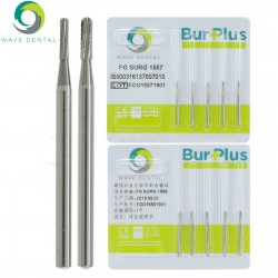 10Pcs FG Surgical Burs 1557 1558 Dental Friction Grip Dome Fissure Carbide Burs
