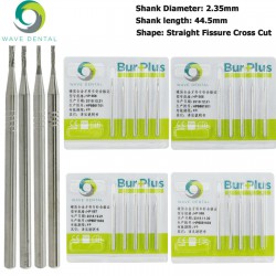 10Pcs HP 555 556 557 558 Bur Dental Carbide Burs Straight Fissure Cross Cut Burs