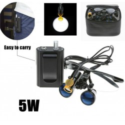 Dental 5W LED Headlight with Filter + 3.5X Surgeon Loupe Black
