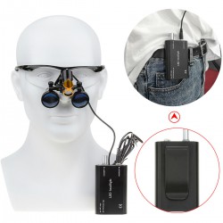 Dental 5W LED Headlight with Filter + 3.5X Surgeon Loupe Black