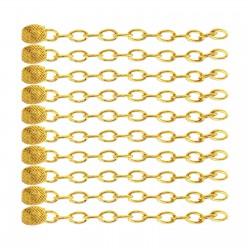 10Pcs Orthodontic Traction Rectangular Button with Chain Gold Plated