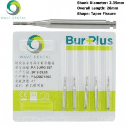 10Pcs RA Surgical 557 Burs Dental Latch-type Taper Fissure Carbide Burs