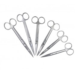 14cm/16cm/18cm Stainless Steel Dental Surgical Scissors Set SS Straight & Curved Tips
