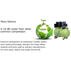 Greeloy GA-62 1.5HP 60L Dental Lab Medical Air Compressor with Check Valve