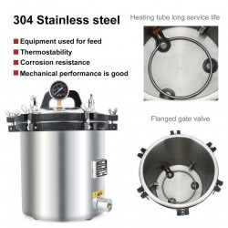 18L Portable High Pressure Steam Sterilizer Medical Dental Tattoo Autoclave Sterilization