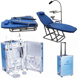 Greeloy GU-P206 Dental Portable Unit with Compressor + Folding Chair + Storage Bag Kit
