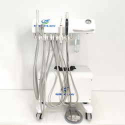 Greeloy GU-P302 Mobile Dental Cart Unit with Compressor GU-P300 + Curing Light+ Scaler Handpiece