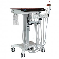 Greeloy GU-P302S Mobile Dental Cart Treatment Unit+ Curing Light + Scaler Handpiece+ Air Compressor
