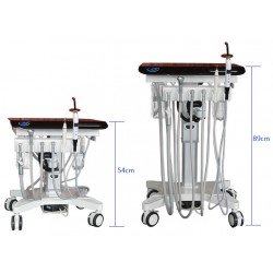 Greeloy GU-P302S Mobile Dental Cart Treatment Unit+ Curing Light + Scaler Handpiece+ Air Compressor