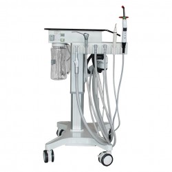 Greeloy GU-P302S Mobile Dental Cart Treatment Unit+ Curing Light + Scaler Handpiece+ Air Compressor