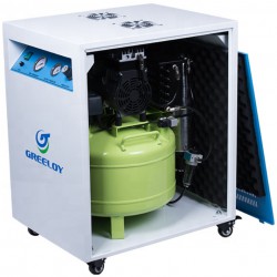 Greeloy® GA-81XY 800W/1HP Silent Dental Oilless Air Compressor with Dryer and Silent Cabinet