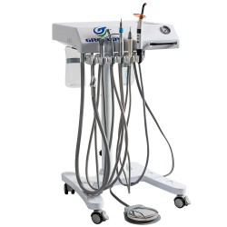 GREELOY®GU-P302 Mobile Dental Delivery System Cart Unit + Curing Light + Scaler Handpiece + Fiber Optic