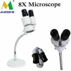 Micare Dental Lab Microscope 8X Magnification 360° Revolve with LED Light