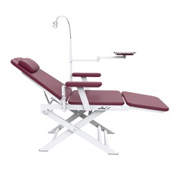 Portable Dental Folding Chair Movable Dental Chair with LED Light Lamp & Tray