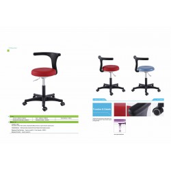QY-D-G-PU-LB Dental Hygienist Stool Nurse Seating Chair Assistant Stool with Armrest