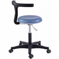 QY-D-G-PU-LB Dental Hygienist Stool Nurse Seating Chair Assistant Stool with Armrest