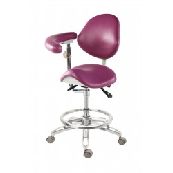 QY-MA-L Dental Saddle Stool Seating Chair with Adjustable Armrest + Foot Ring