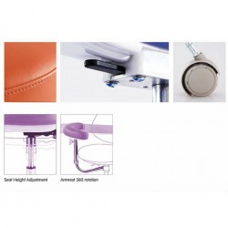 QY500(N) Dental Operator Stool Doctor Dentist Assistant Nurse Seating Saddle Chair PU Leather