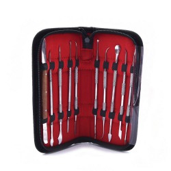 Stainless Steel Dental Lab Wax Carving Tools Set Sculpture Knife Kit