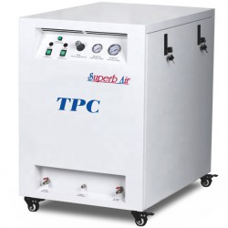 TPC 0.75 HP/ 550W Silent Mobile Dental Oil Free Air Compressor with Metal Cabinet