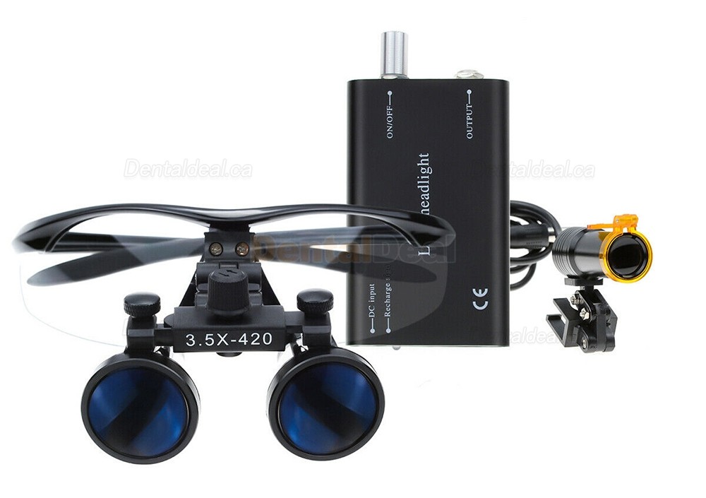 3.5X Dental Surgical Loupe + 5W LED Headlight with Filter + Aluminum Box