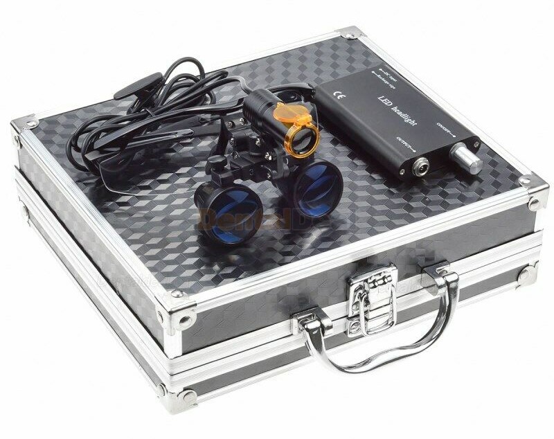 3.5X Dental Surgical Loupe + 5W LED Headlight with Filter + Aluminum Box
