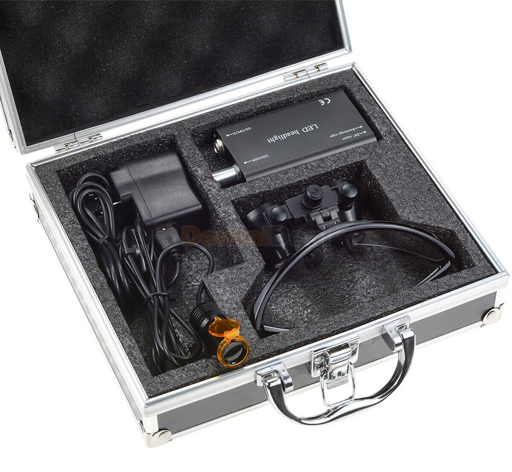 3.5X Dental Surgical Loupe + 5W LED Headlight with Filter + Aluminum Box