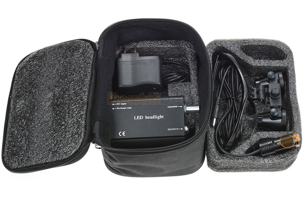 Dental 5W LED Headlight with Filter + 3.5X Surgeon Loupe Black